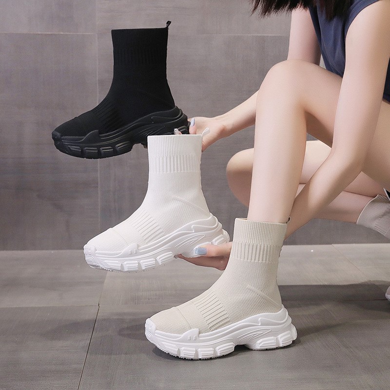 Sock Boot Women - Skarpetki damskie letnie nowe czarne wysokie