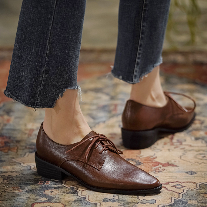 Oxford Lace Up Women - LIHUAMAO – damskie buty ze skóry