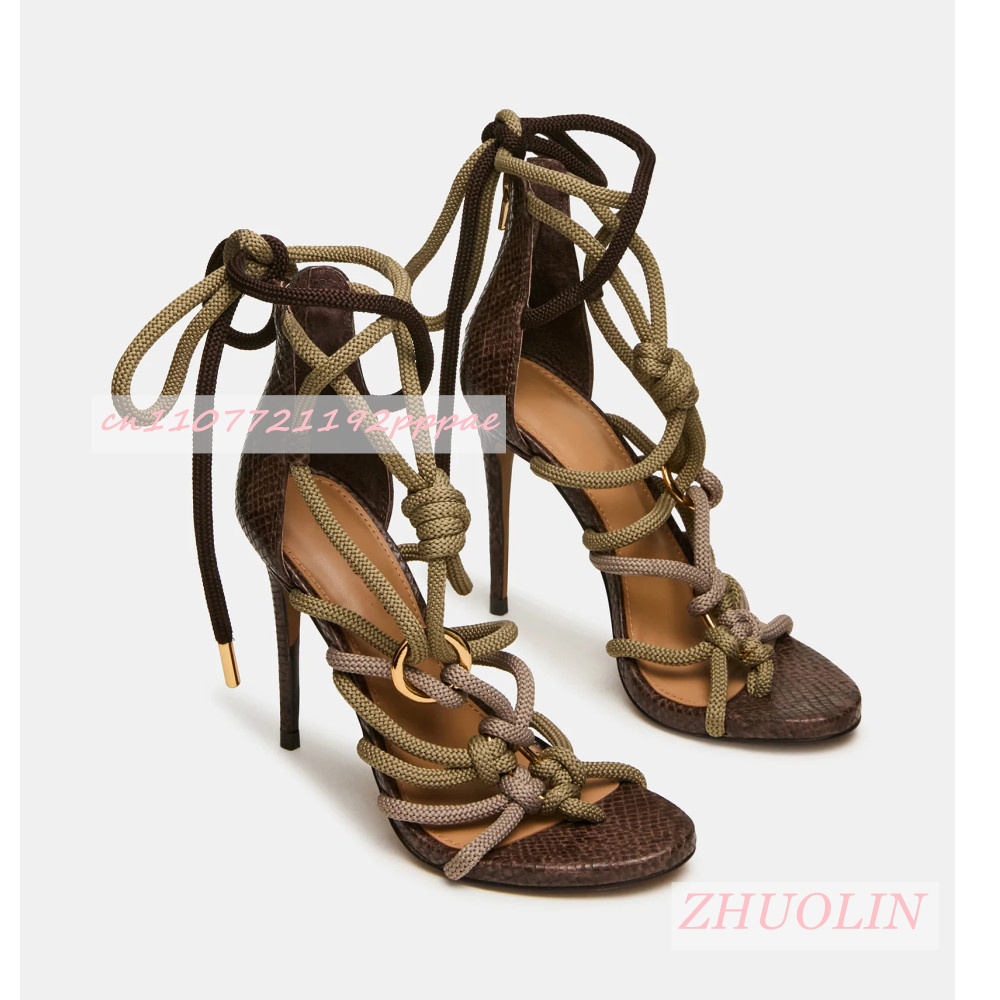 Women'S Shoes Quality - Retro Sandały Damskie na Wysokim Obcasie
