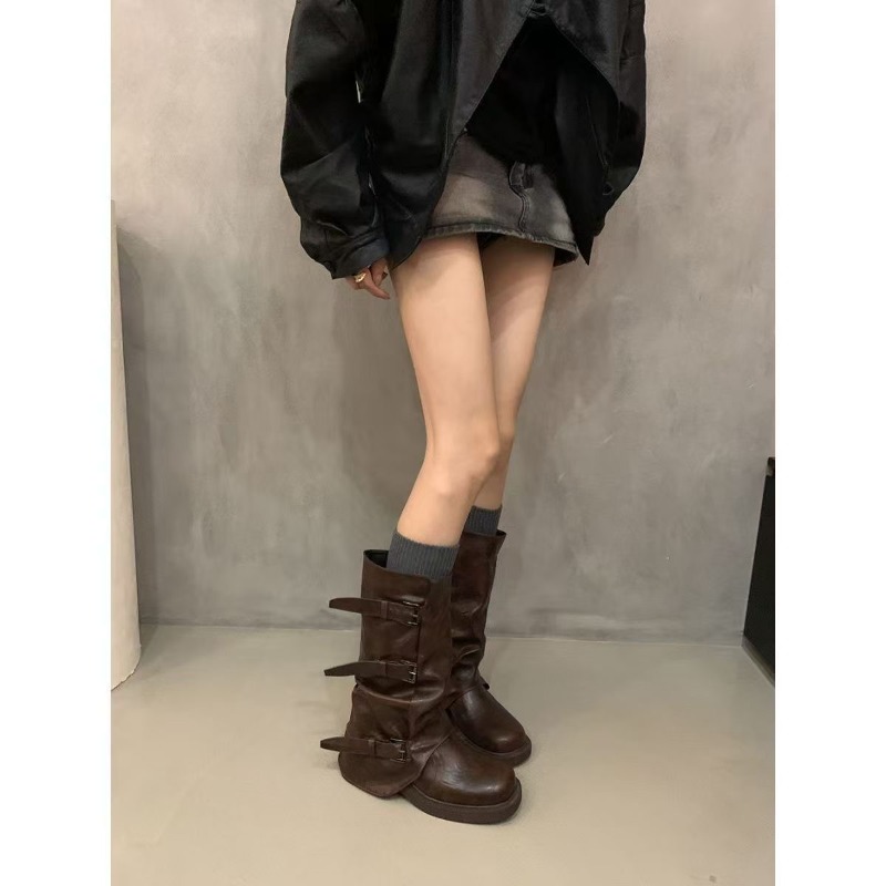 Damskie, plisowane, luźne botk – Knee High Boots Women recenzja i cena